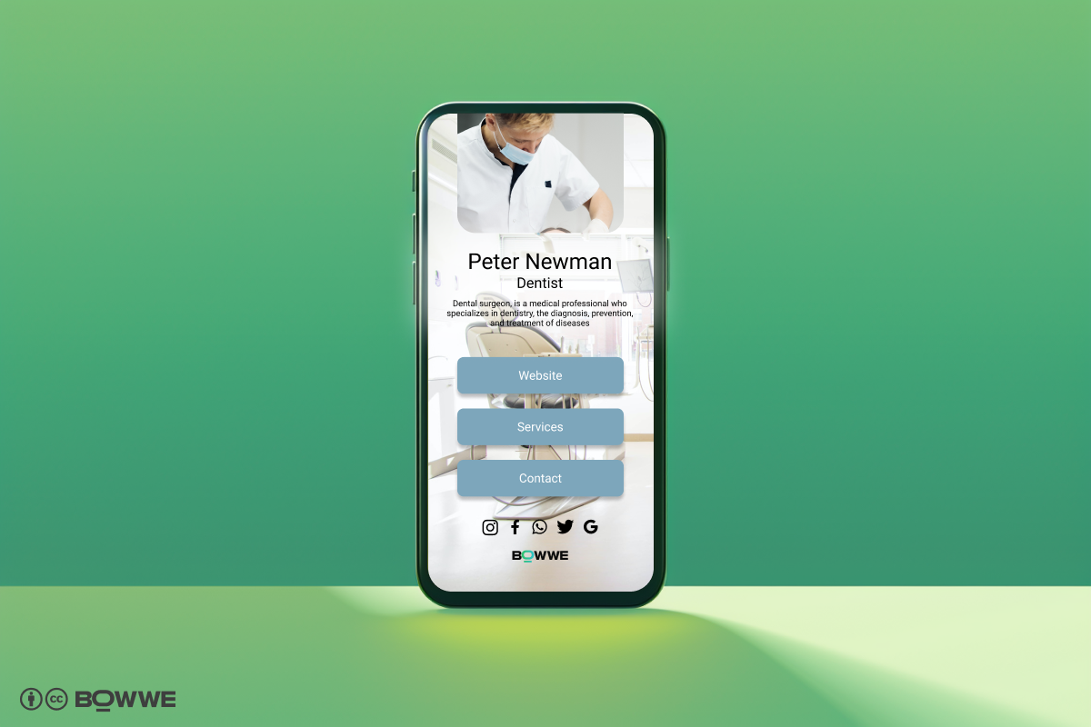 Standing phone with Micro Page for doctors on screen