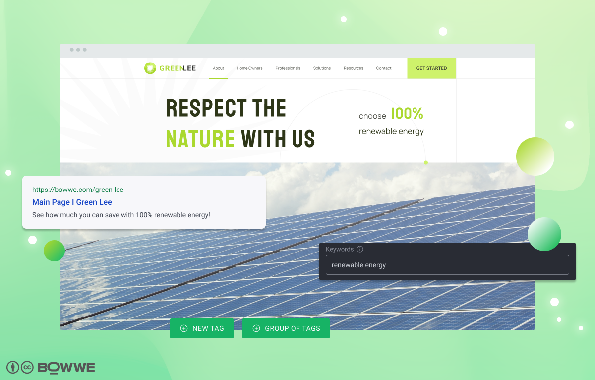 Website mit SEO-Einstellungen von BOWWE Builder