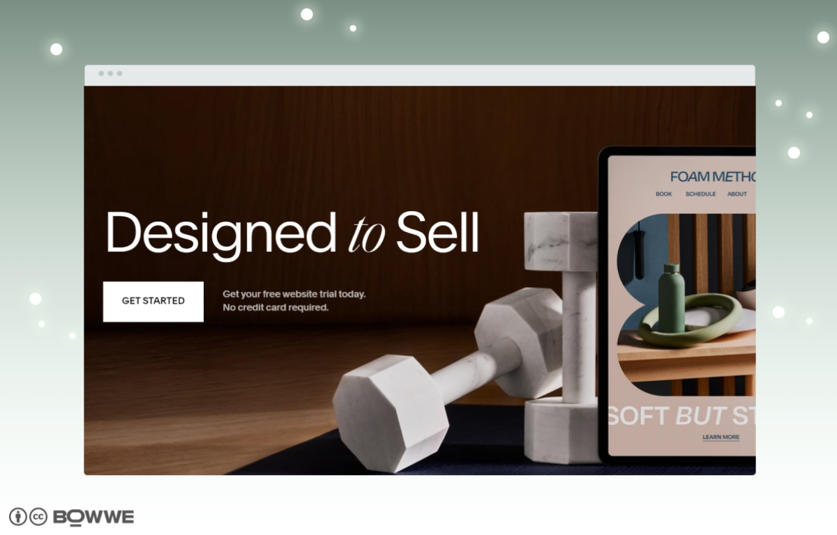 Screenshot der Website von Squarespace