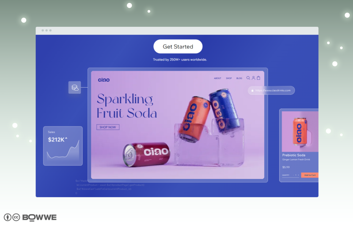 Screenshot der Website von Wix