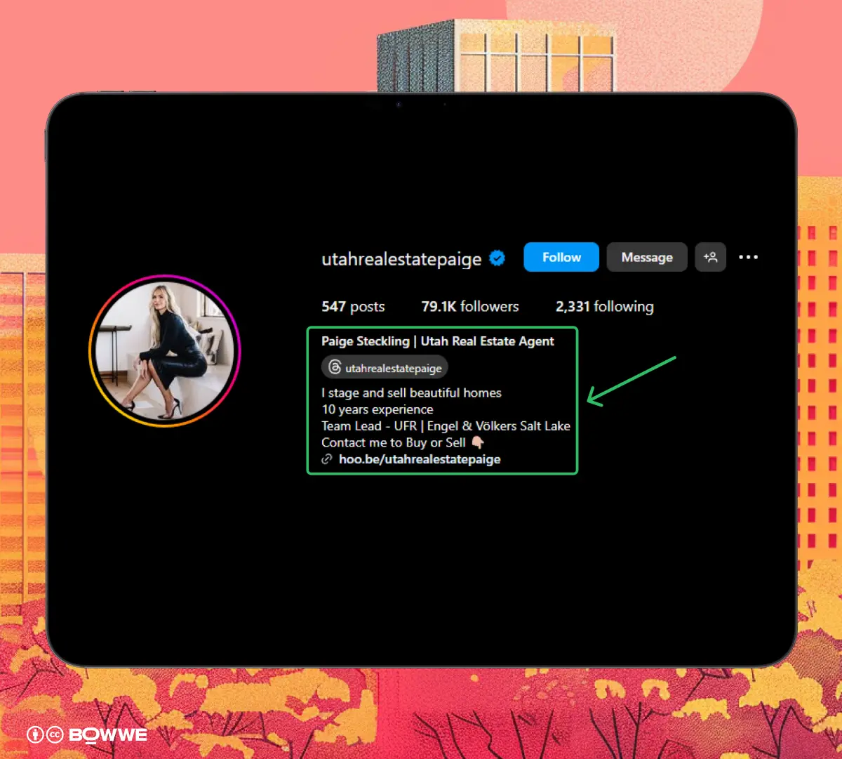 Screenshot dall'account Instagram utahrealestatepaige