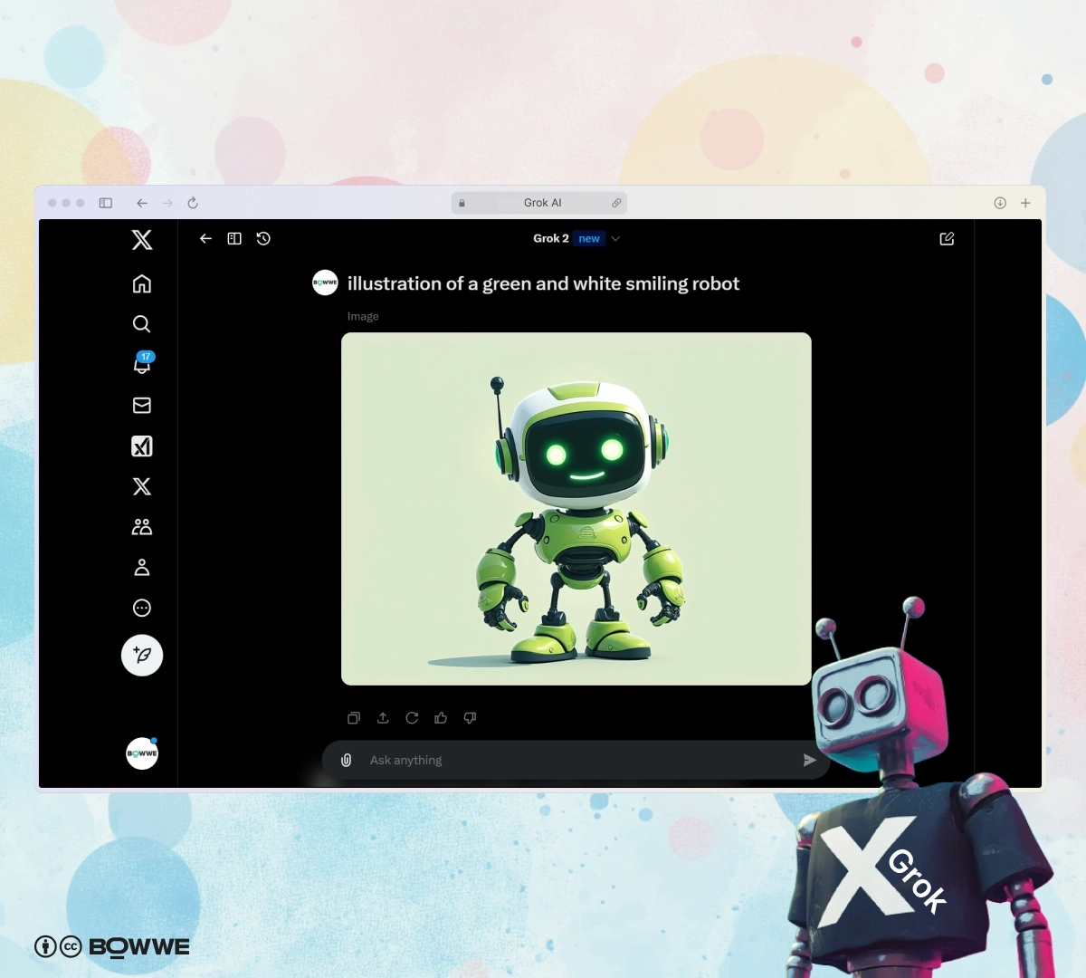 Screenshot of image generating in Grok
