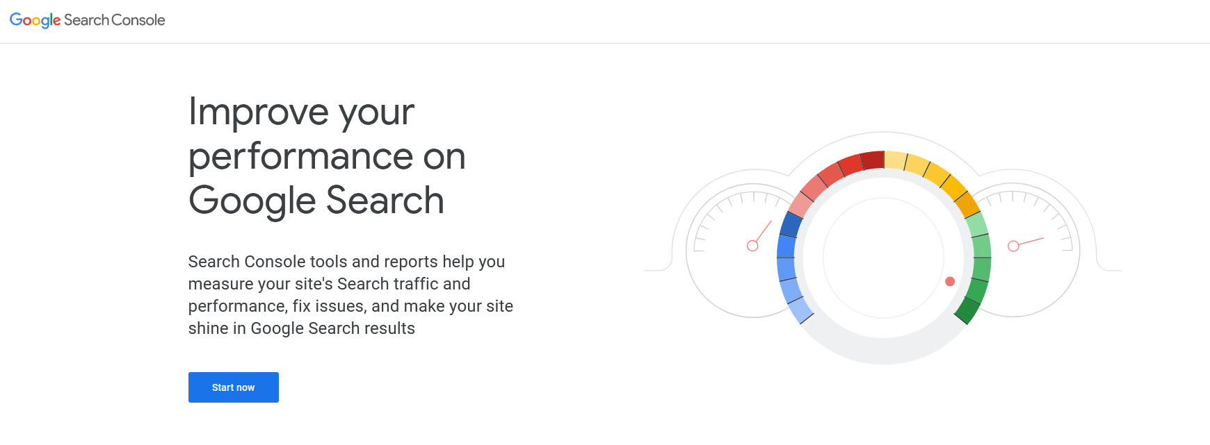 Strona startowa Google Search Console