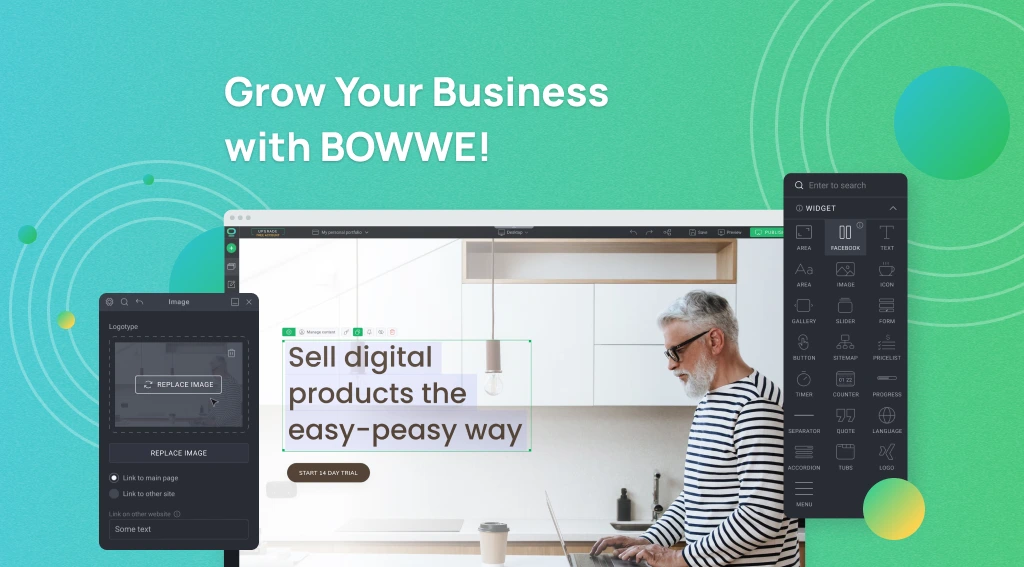 BOWWE Business Builder during process of website creation