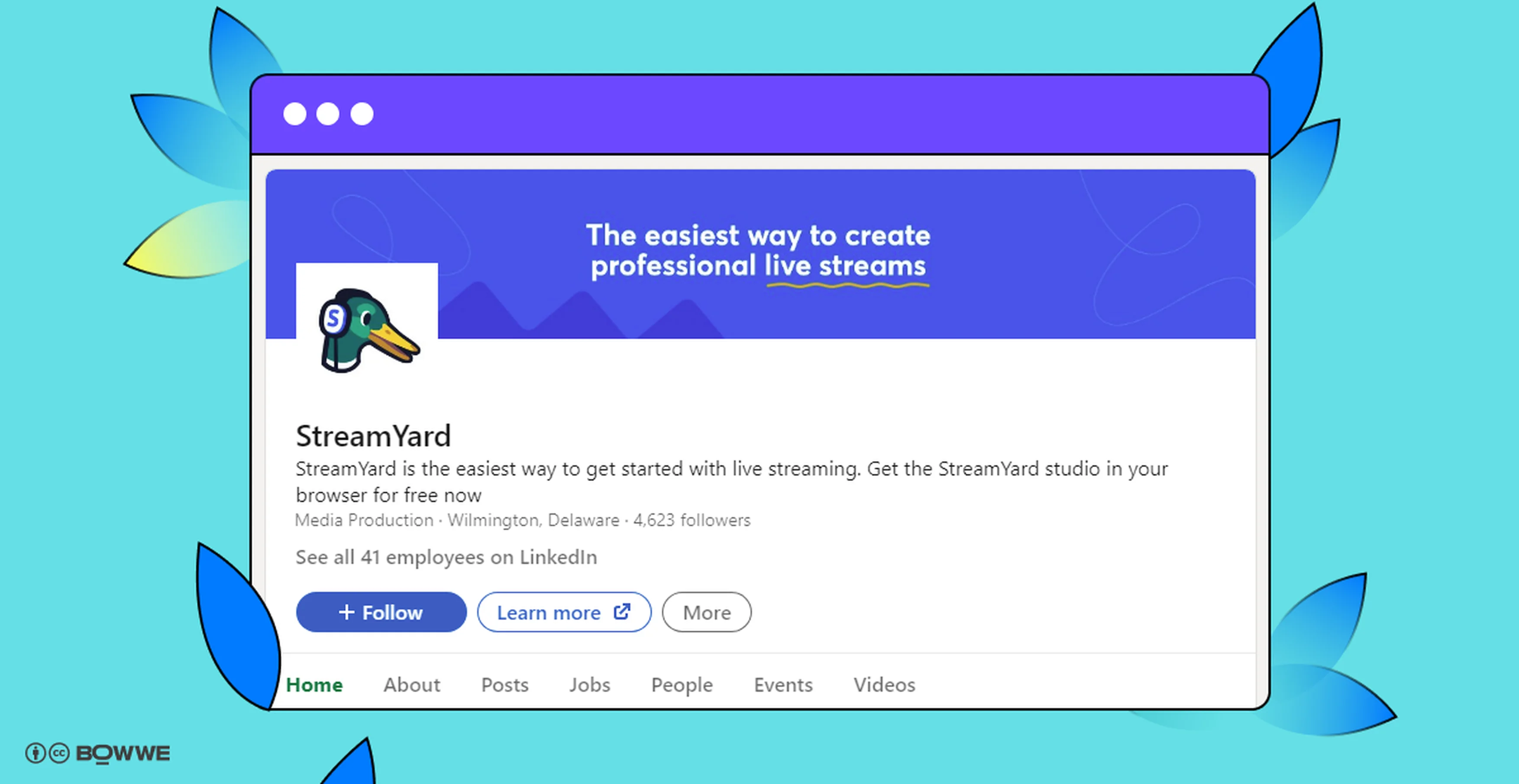 StreamYard profile on LinkedIn