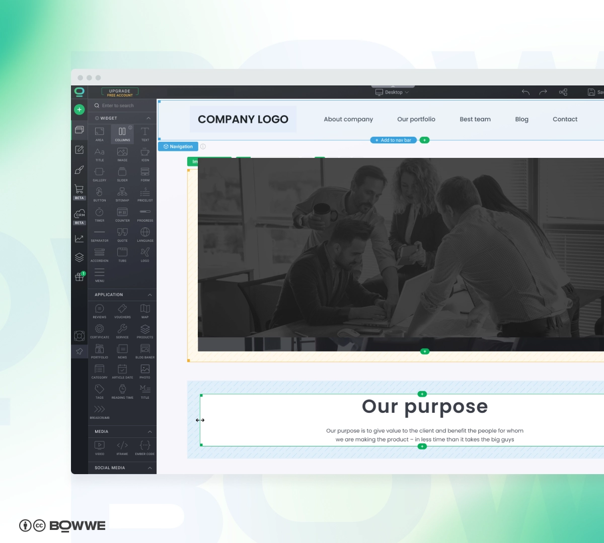 Создание сайта маркетингового агентства в BOWWE Website Builder