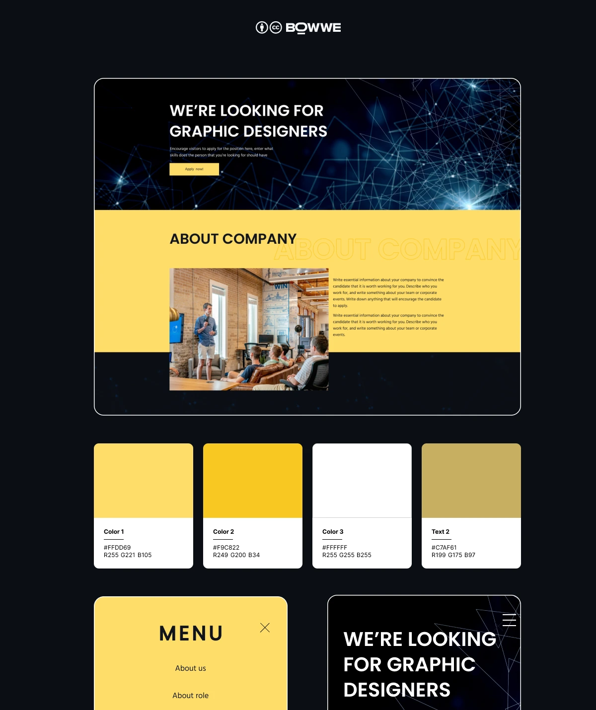 Dark Recruitment Page Template von BOWWE