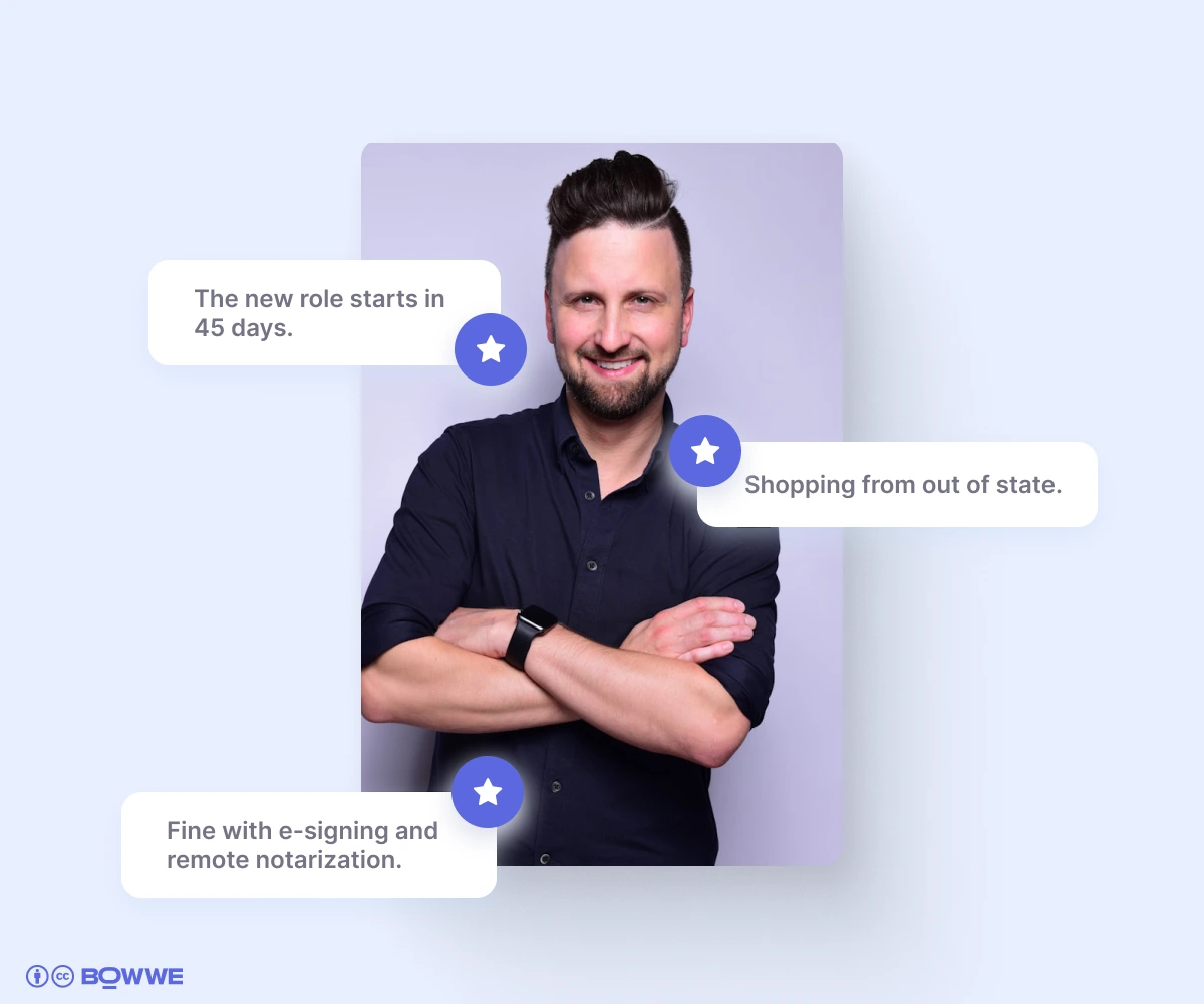 Ejemplo de un perfil de buyer persona para el sector inmobiliario con la foto de un hombre de unos 30 años