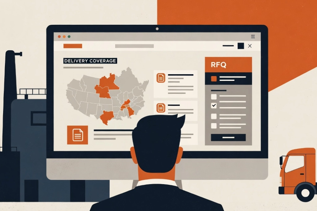 Personne consultant un site web de distribution