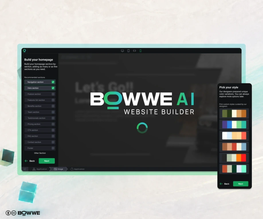 Generation of AI Website in BOWWE AI Website Builder
