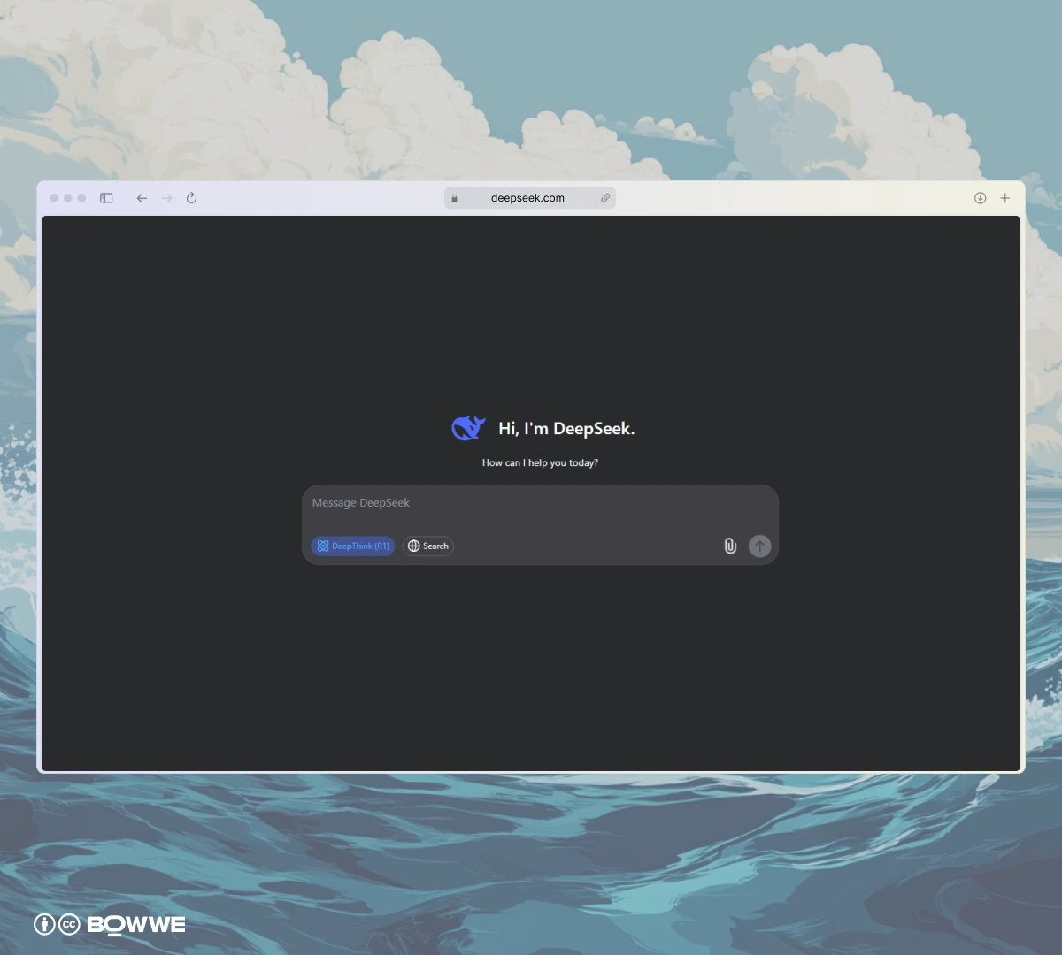 Captura de pantalla del chat de DeepSeek en modo oscuro