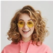A girl, she has a whoopee and sunny hair