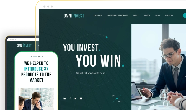 sitio web de inversión en construcción
