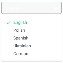 English language selector