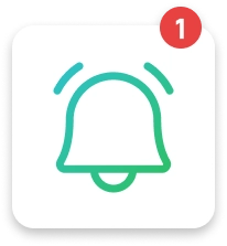 a notification bell icon