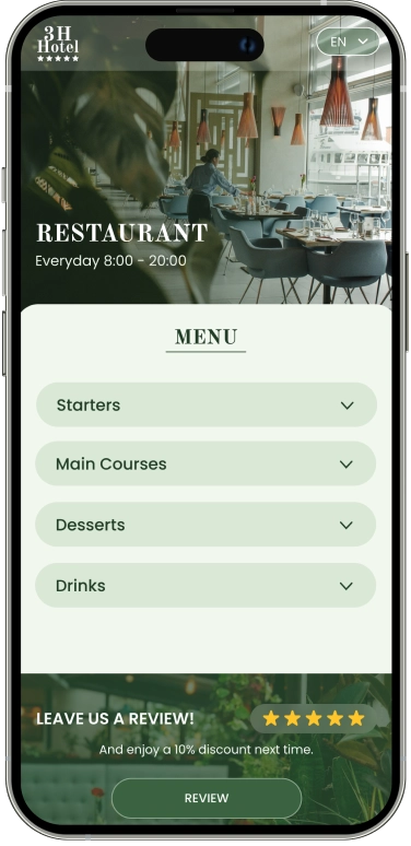 leave us a review section for the microPage template