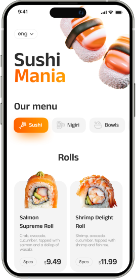sushi rolls template for microPage