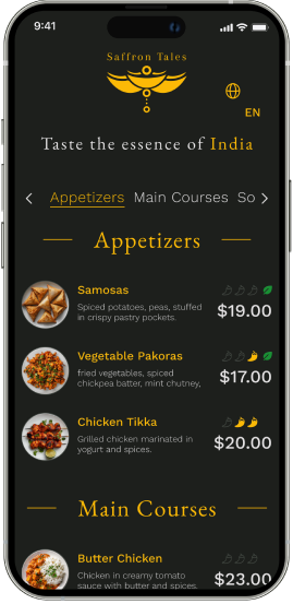 Hindu restaurant template