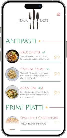 pasta restaurant template