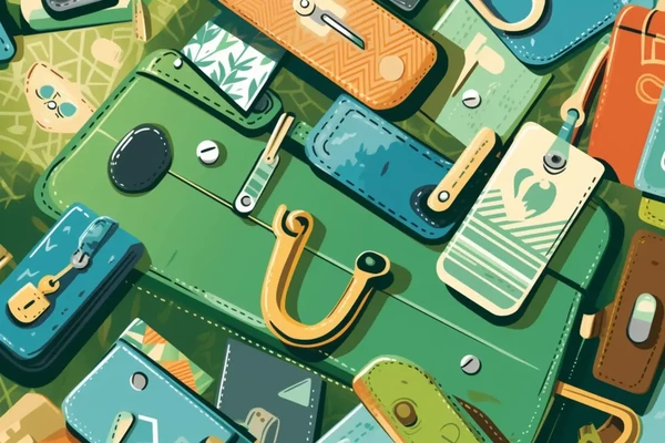 Suitcases with tags