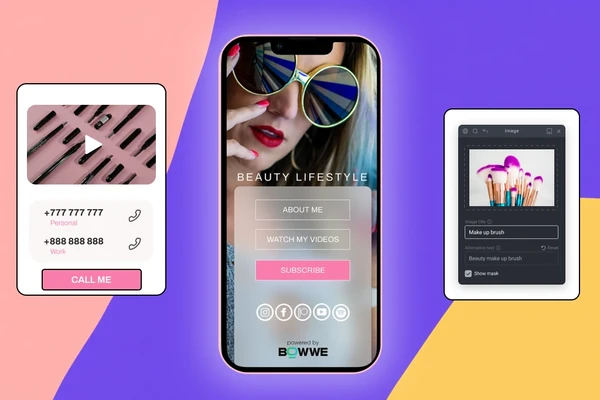 Beauty Microsite template by BOWWE with widgets