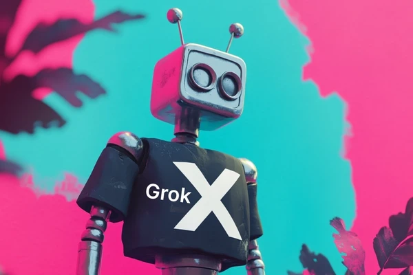 Робот в футболке с X