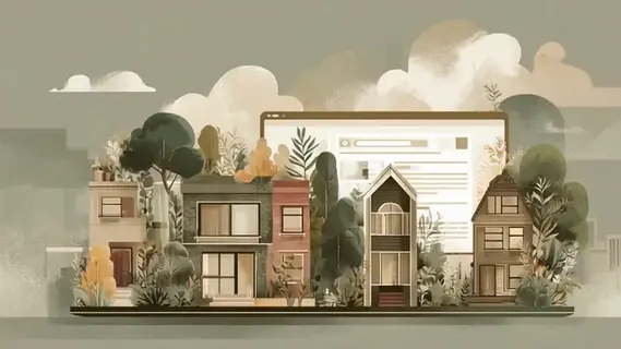 Las casas entre las que se encuentra el sitio web
