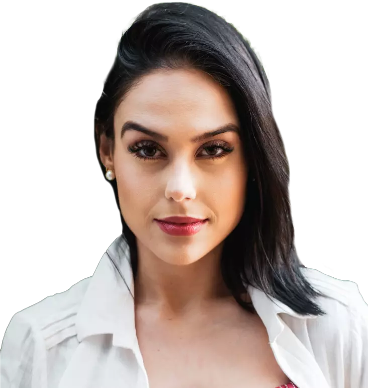 a girl in a white shirt