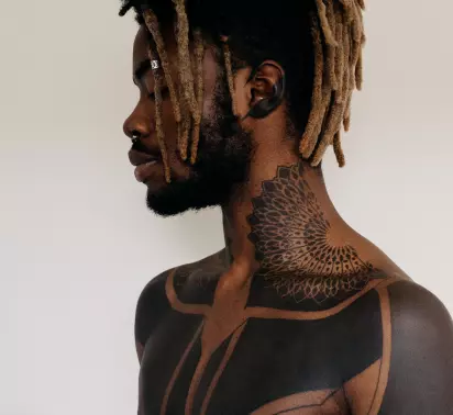 man with a tattoo