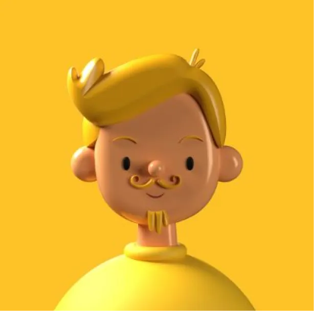Picture a man on a yellow background