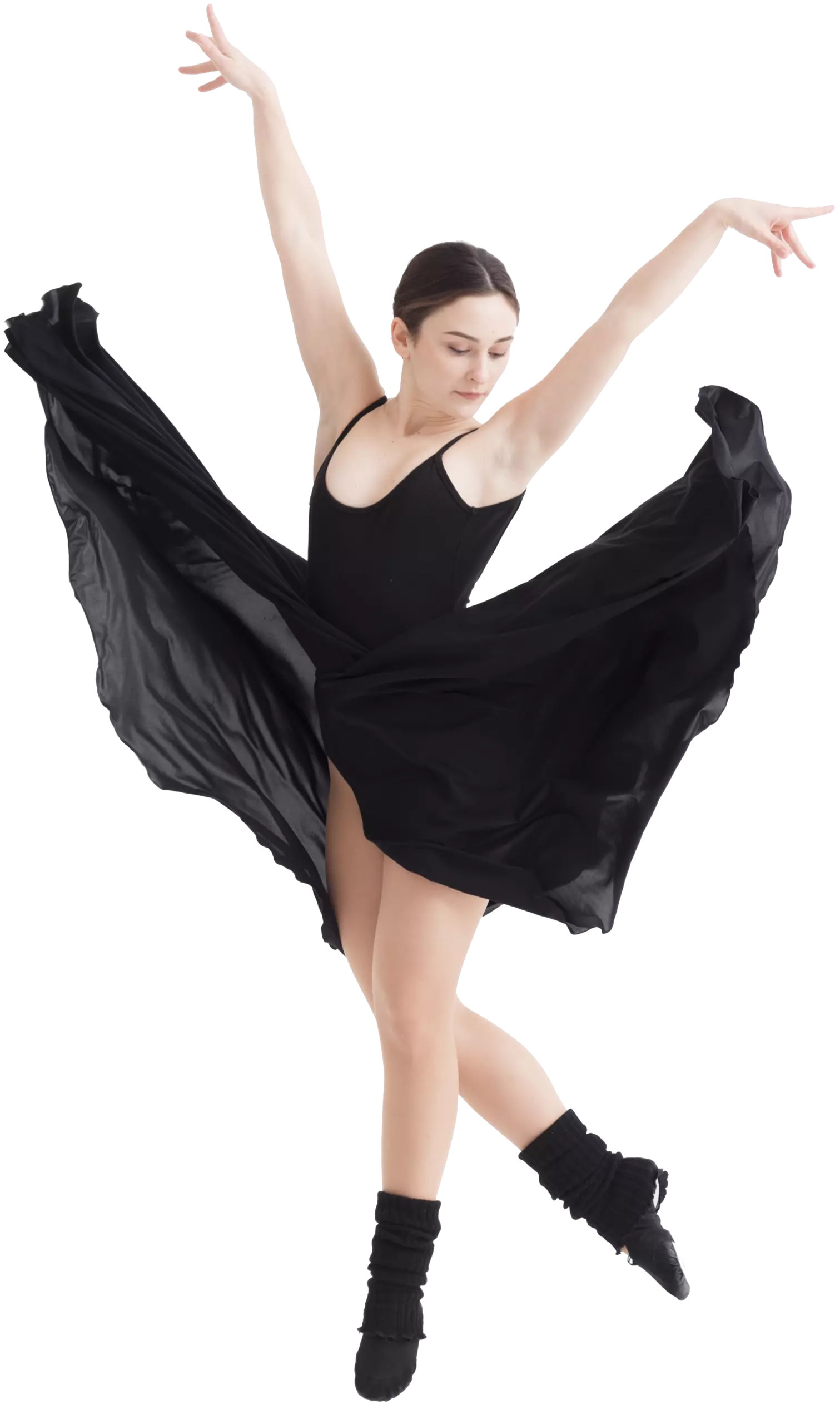 a girl in a black dress