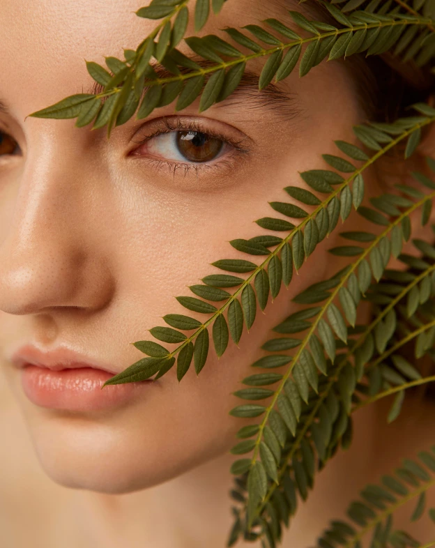 fille à côté des feuilles