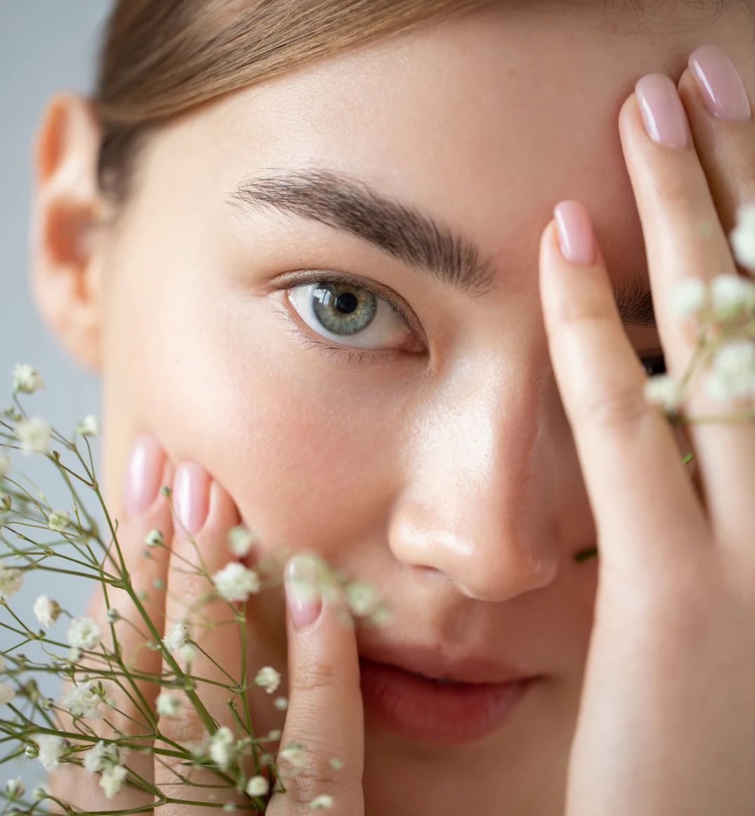une fille aux ongles roses