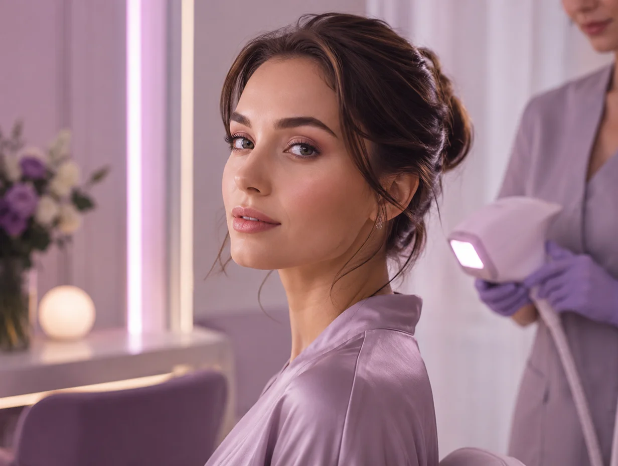 Kobieta poddaje się zabiegowi IPL w salonie spa